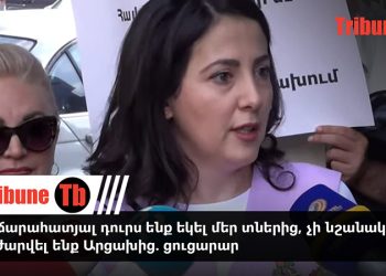 Եթե ճարահատյալ դուրս ենք եկել մեր տներից, չի նշանակում հրաժարվել ենք Արցախից. ցուցարար. տեսանյութ