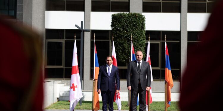 Վրաստանի պաշտպանության նախարարությունում տեղի է ունեցել Սուրեն Պապիկյանի դիմավորման հանդիսավոր արարողությունը