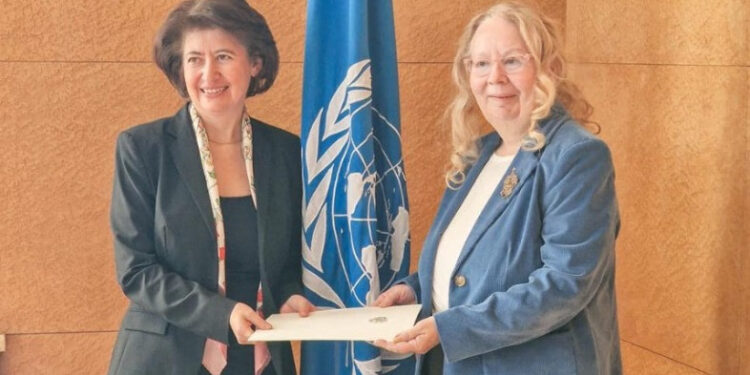 Հասմիկ Տոլմաջյանն իր հավատարմագրերն է հանձնել Ժնևի ՄԱԿ-ի գրասենյակի գլխավոր տնօրենին