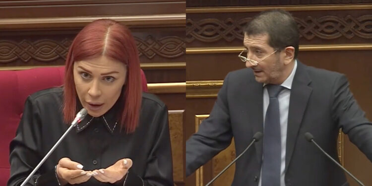 Էս պուտանկեքն ովքեր են, բռնվեք, ստեղ տու-տու-տու, էս դու՞ք չեք գրել. Խամոյանը՝ Սիրունյանին. տեսանյութ