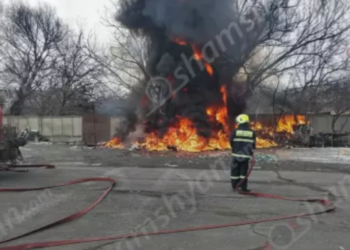 Կոտայքում հրդեհ է բռնկվել կրակայրիչների գործարանի բակում