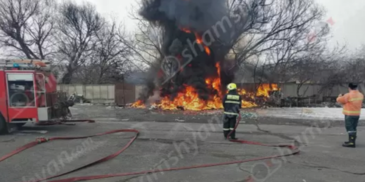 Կոտայքում հրդեհ է բռնկվել կրակայրիչների գործարանի բակում