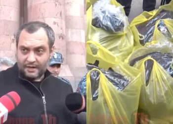 Առևտրականը տոպրակներով հագուստ է բերել, կոչ է անում իջնել և հաշվել ապրանքի արժեքը. տեսանյութ