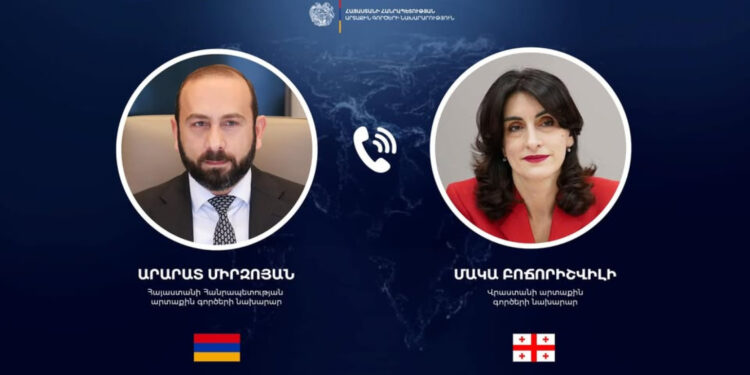 Արարատ Միրզոյանը Վրաստանի ԱԳ նախարարի հետ քննարկել է Հարավային Կովկասում խաղաղության և կայունության ապահովմանն առնչվող հարցեր