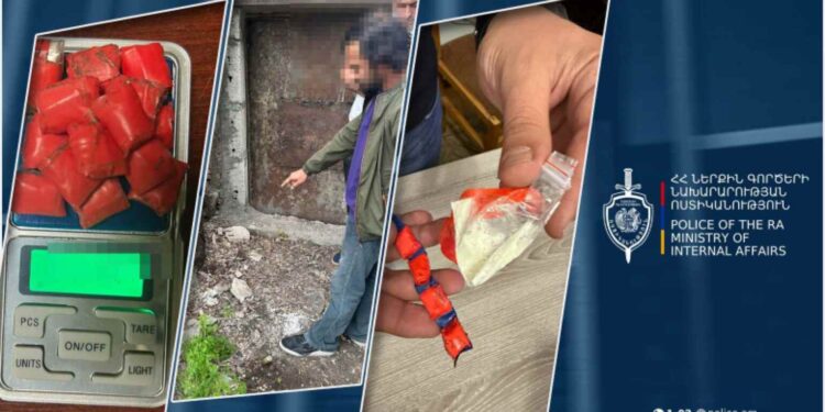 Երևանում 28-ամյա օտարեկրացու մոտ հայտնաբերվել է 20 փաթեթ թմրանյութ