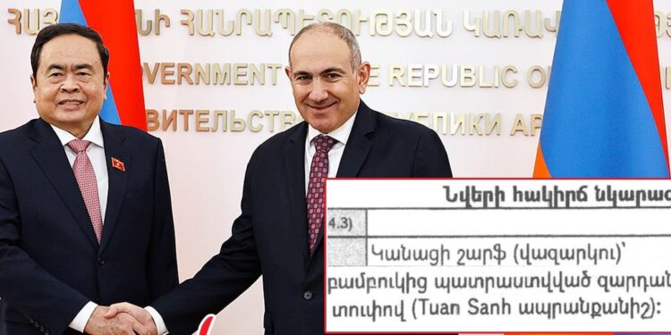 Փաշինյանը կանացի շարֆ է նվեր ստացել Վիետնամի ԱԺ նախագահի կողմից. «Ժողովուրդ»