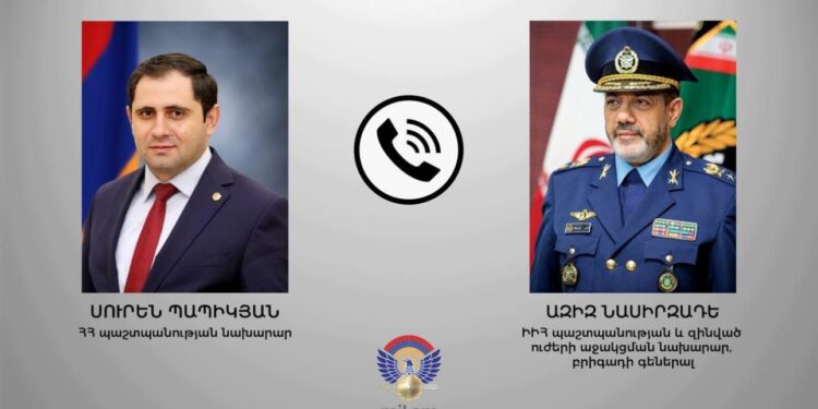 Սուրեն Պապիկյանն ու Իրանի պաշտպանության նախարարը հեռախոսազրույցի ընթացքում քննարկել են անվտանգության հարցեր