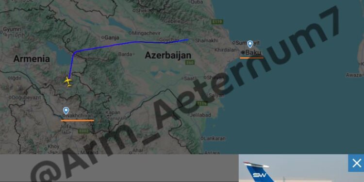 Ադրբեջանական զենք փոխադրող ինքնաթիռները սկսել են թռնել Հայաստանի տարածքով