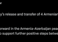 ԵՄ-ն ողջունում է Ադրբեջանի կողմից 4 հայերի ազատ արձակումը