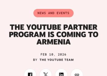 YouTube-ի մոնետիզացիան պաշտոնապես հասնում է Հայաստան