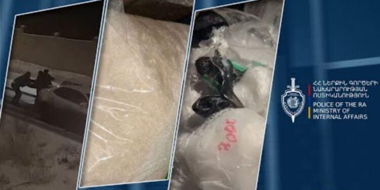 Ոստիկանները ապօրինի շրջանառությունից հանել են մոտ 2,5 կգ մեթամֆետամին․ ՔՈԳՎ հերթական բացահայտումը