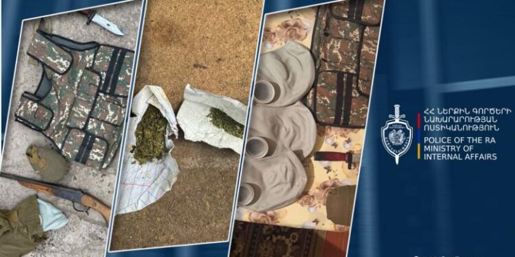 Մյասնիկյան գյուղի բնակիչը ապօրինի զենք-զինամթերք և թմրամիջոց էր պահում. քրեական ոստիկանների բացահայտումը