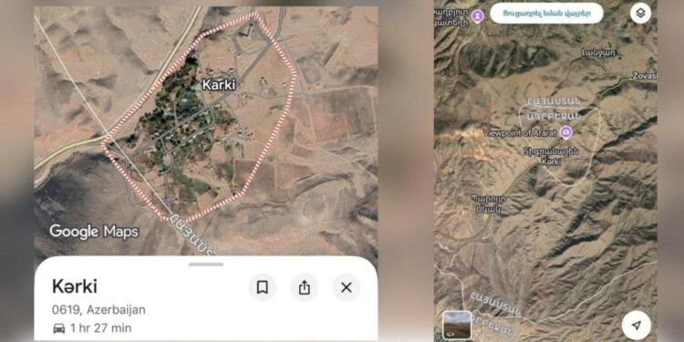 Հայկական Տիգրանաշենը Google Maps-ը փոխել է ադրբեջանական անունով