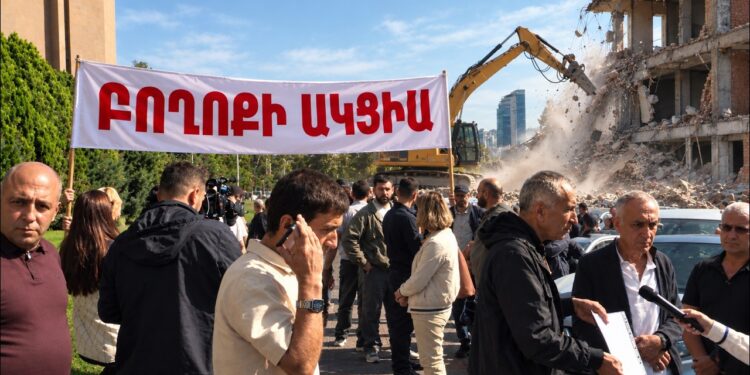 #ՀԻՄԱ. Բողոքի ակցիա՝ քանդում են օրինական շինությունները