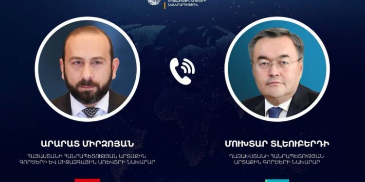 Միրզոյանն ու Ղազախստանի ԱԳ նախարարը քննարկել են տարածաշրջանային փոխկապակցվածության հարցեր